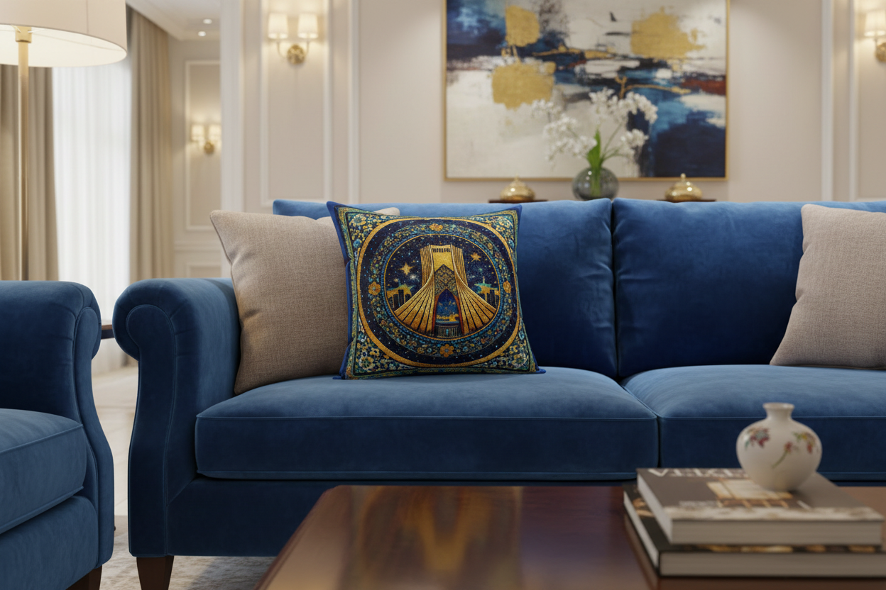 "Azadi Tower" Night Sky Persian Tehran Decorative Pillow