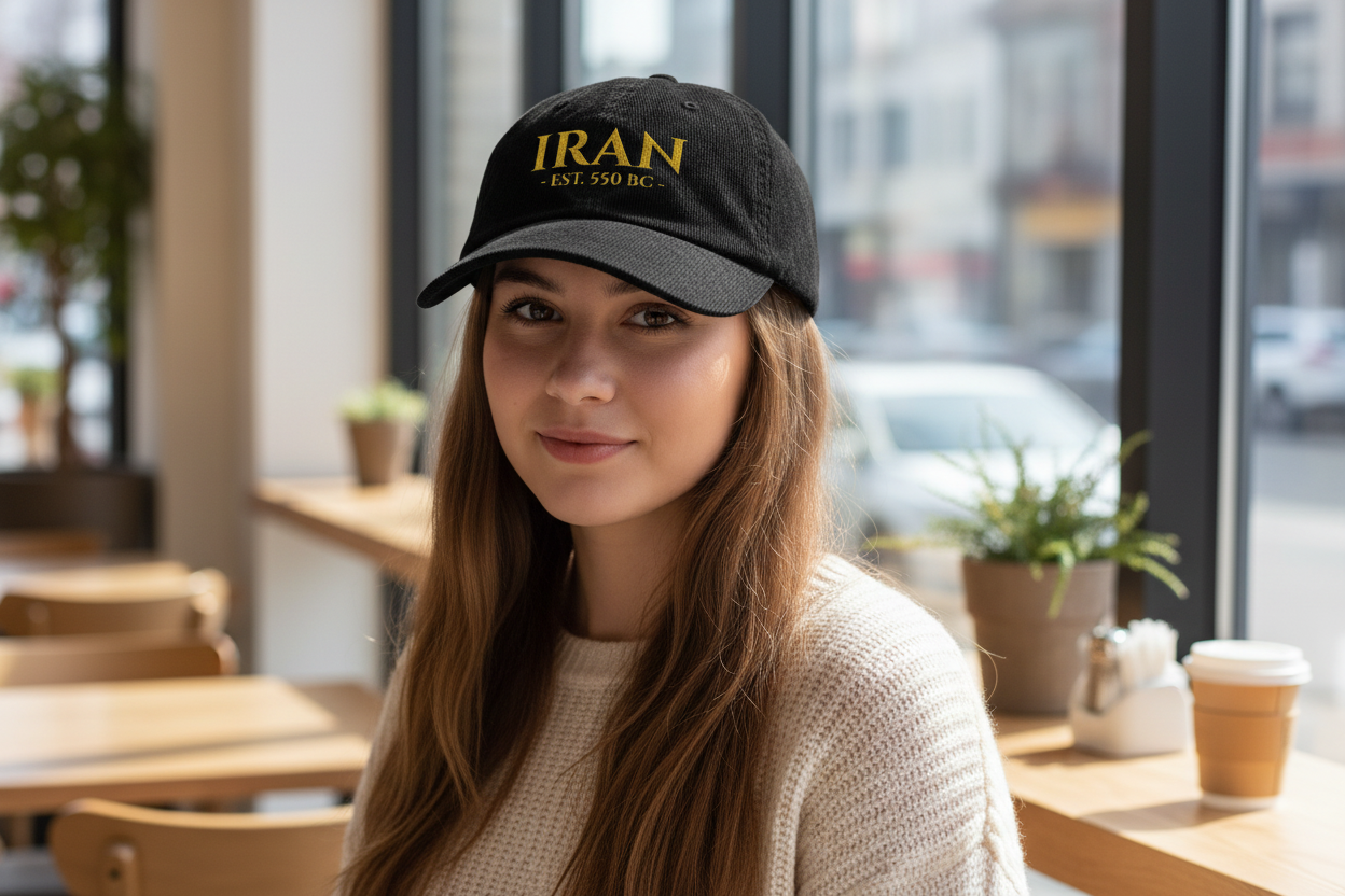 "IRAN" - EST. 550 BC- Embroidered Corduroy Hat