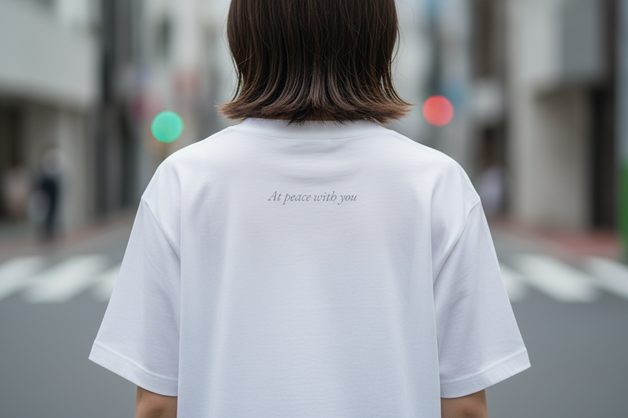 "با تو آرام" 'At Peace with You' Calligraphy Oversized Boxy Tee