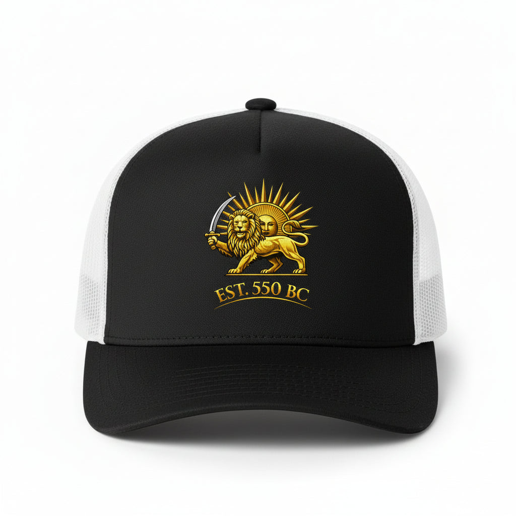 Black and white Est. 550 BC Persian Empire hat