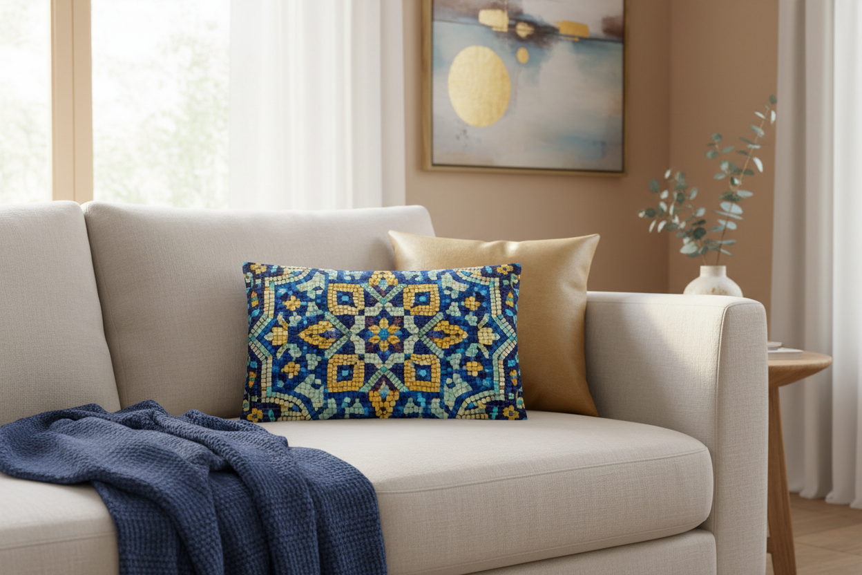 Persian Mosaic "Tile" Pillow